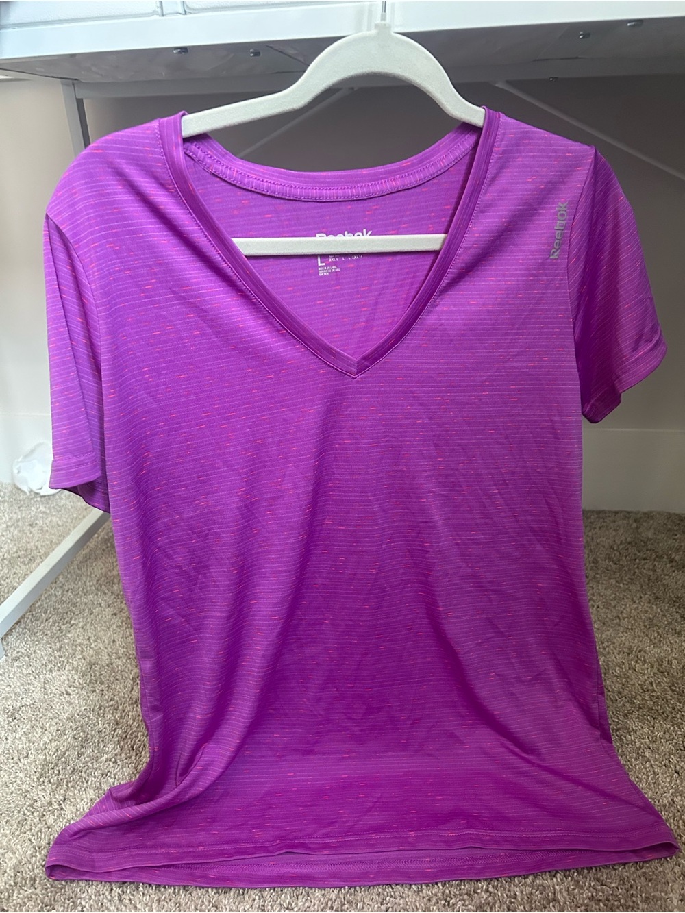 Reebok Women’s Purple Short Sleeve V-Neck Tee